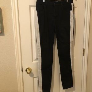 DTLA Black Jeans with White Stripe